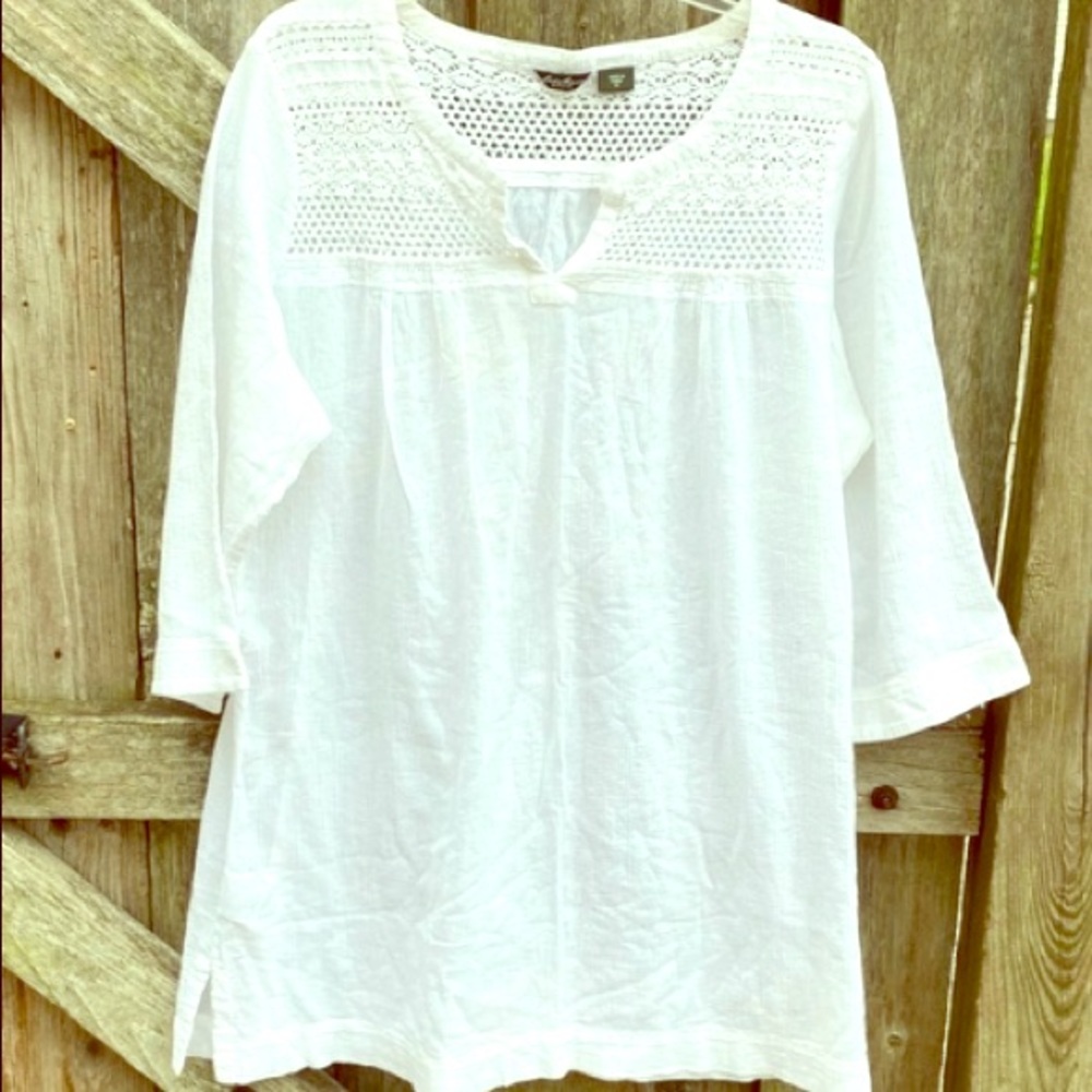 Eddie Bauer white tunic sz XL super cute!